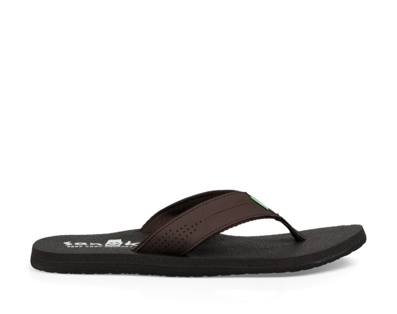 Sanuk Beer Cozy Coaster - Sanuk Flip Flops Mens Dark Brown - Philippines JUNEIS397